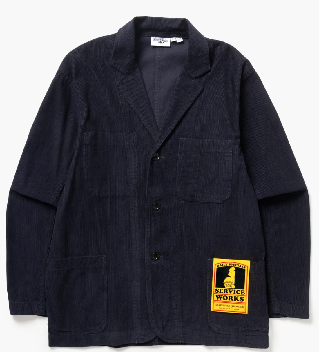 SERVICE WORKS FINE CORD SERVER JACKET - NAVY