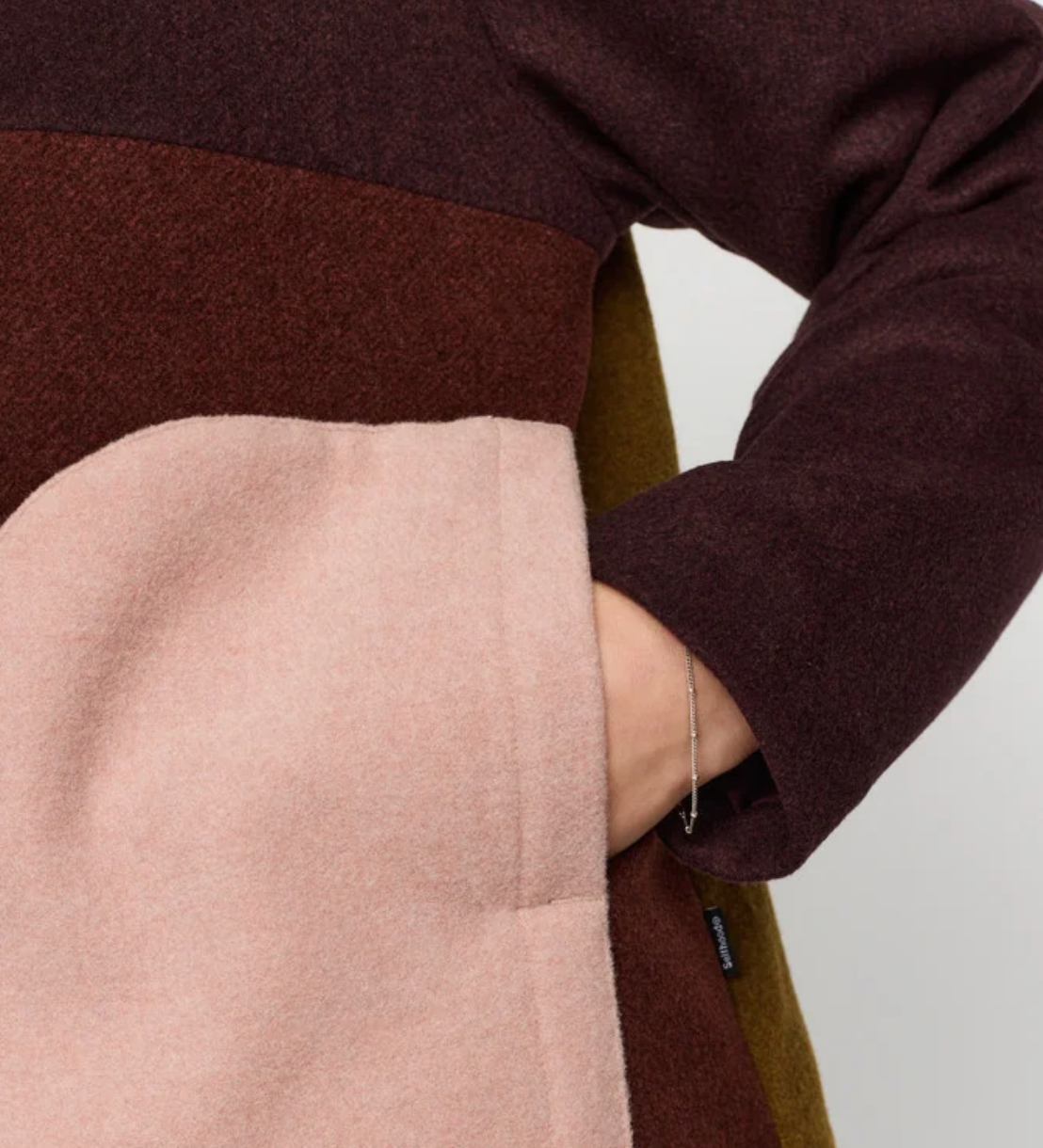 SELFHOOD BLOCK JACKET - BURGUNDY