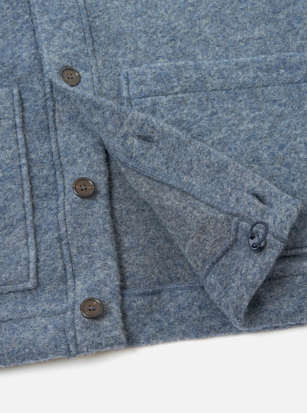 UNIVERSAL WORKS ADVANCE CARDIGAN - WOOL FLEECE - SLATE BLUE
