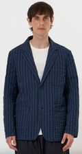 UNIVERSAL WORKS TWO BUTTON JACKET - CHESTER STRIPE NAVY
