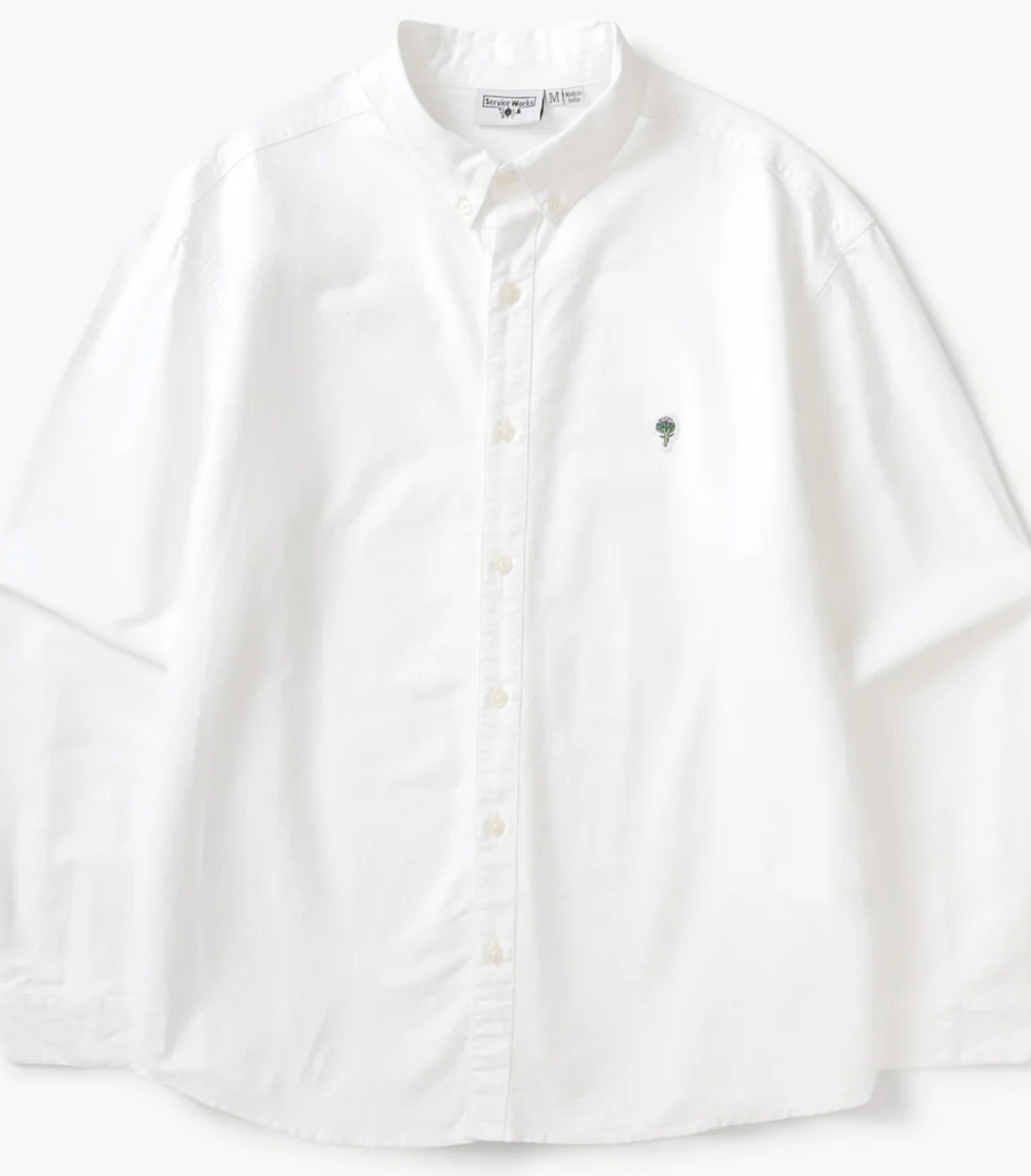 SERVICE WORKS CLASSIC OXFORD SHIRT ARTICHOKE - WHITE