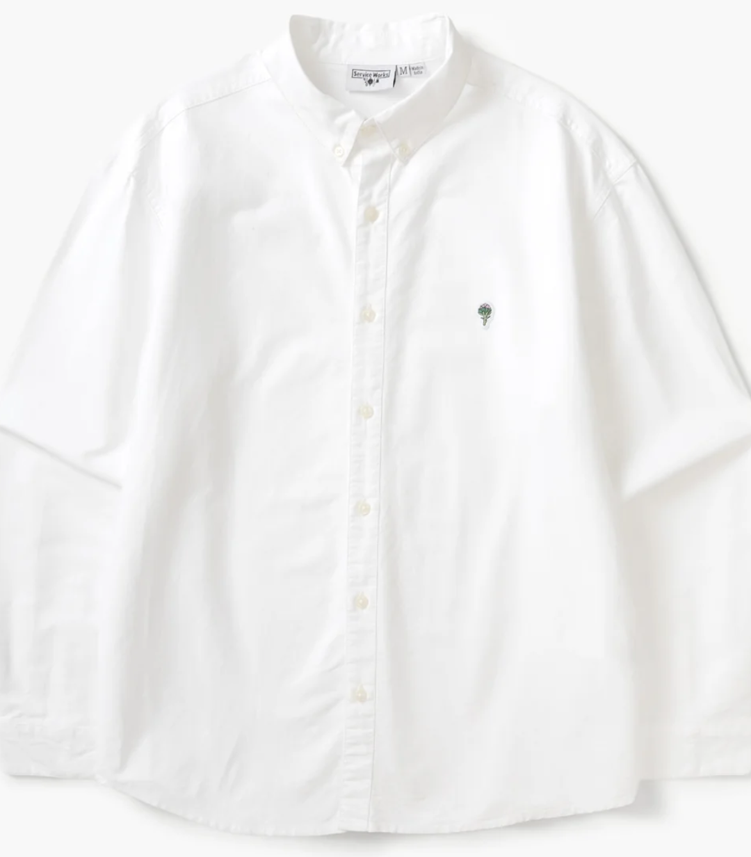 SERVICE WORKS CLASSIC OXFORD SHIRT ARTICHOKE - WHITE