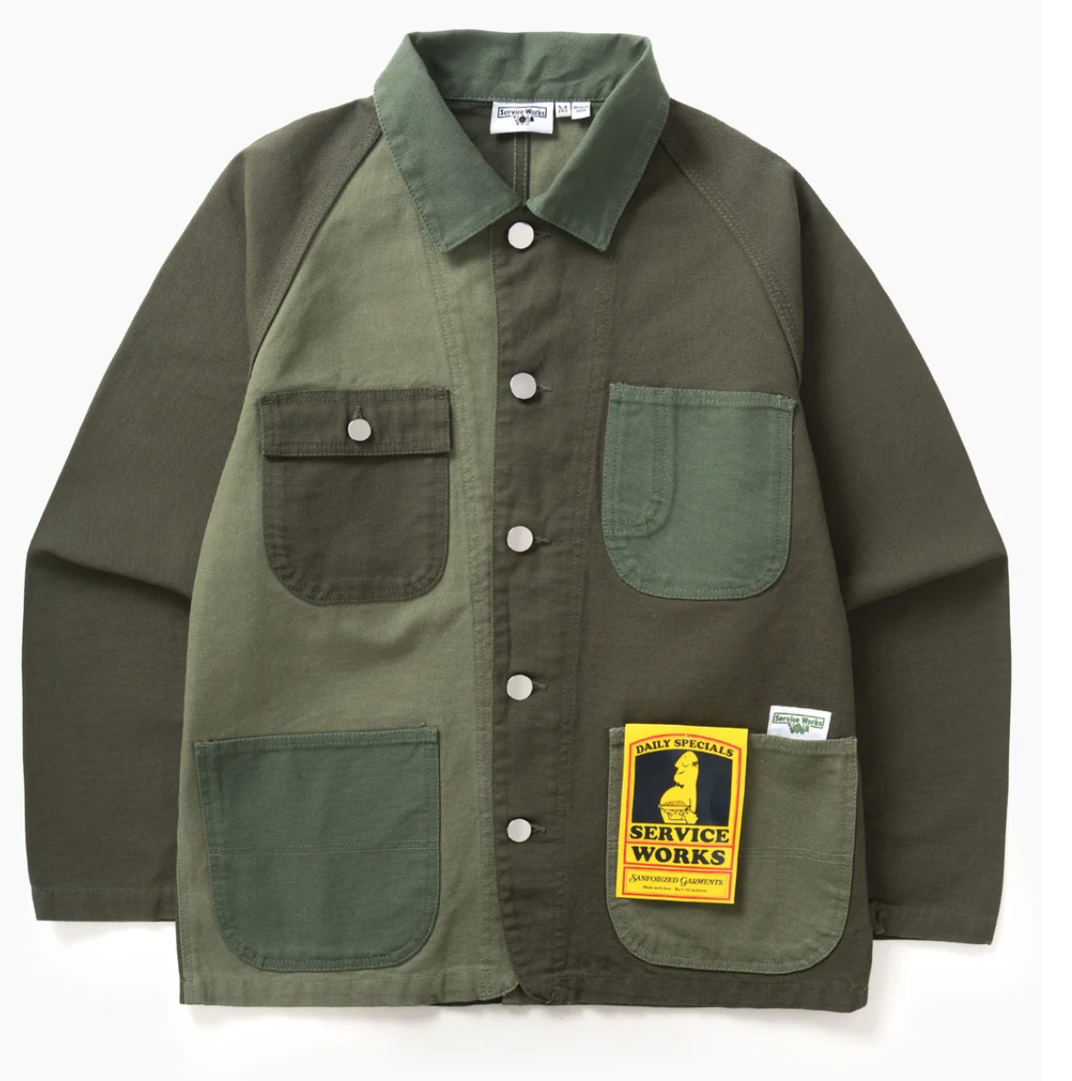 SERVICE WORKS PATCHWORK COVERALL JACKET - GREEN