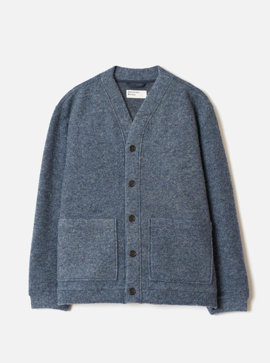 UNIVERSAL WORKS ADVANCE CARDIGAN - WOOL FLEECE - SLATE BLUE