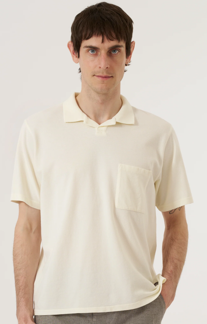 UNIVERSAL WORKS VACATION POLO PIQUET - ECRU