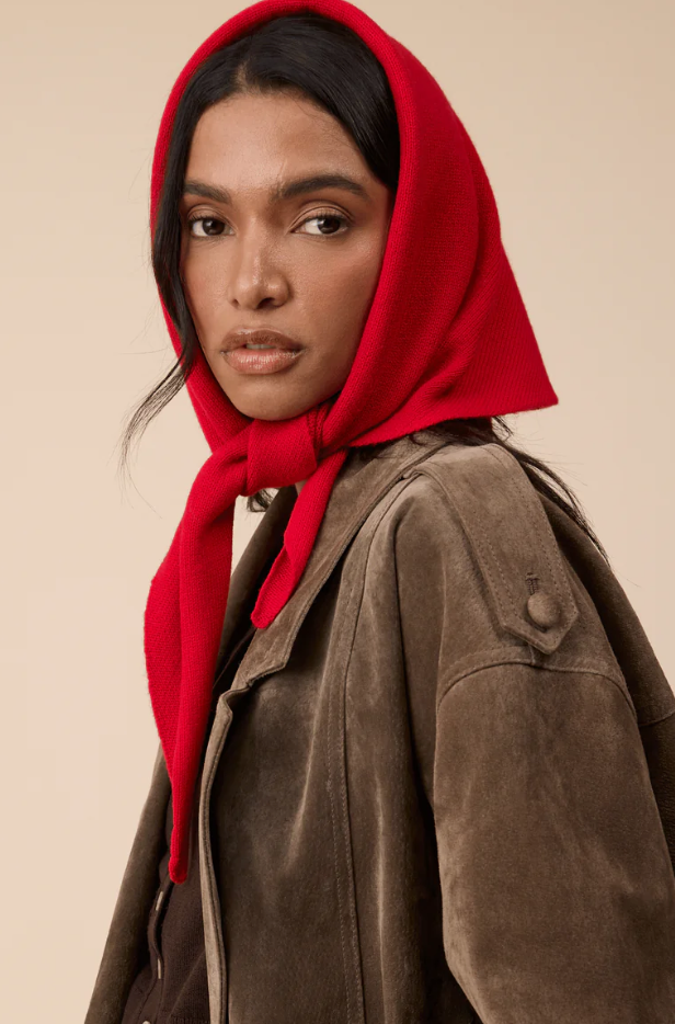 TBCO MERINO WOOL TRIANGLE SCARF - RED