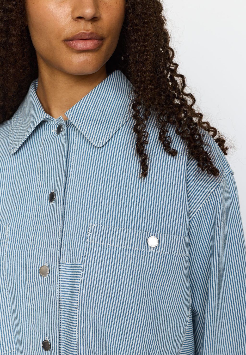 SELFHOOD CROPPED SHIRT - BLUE
