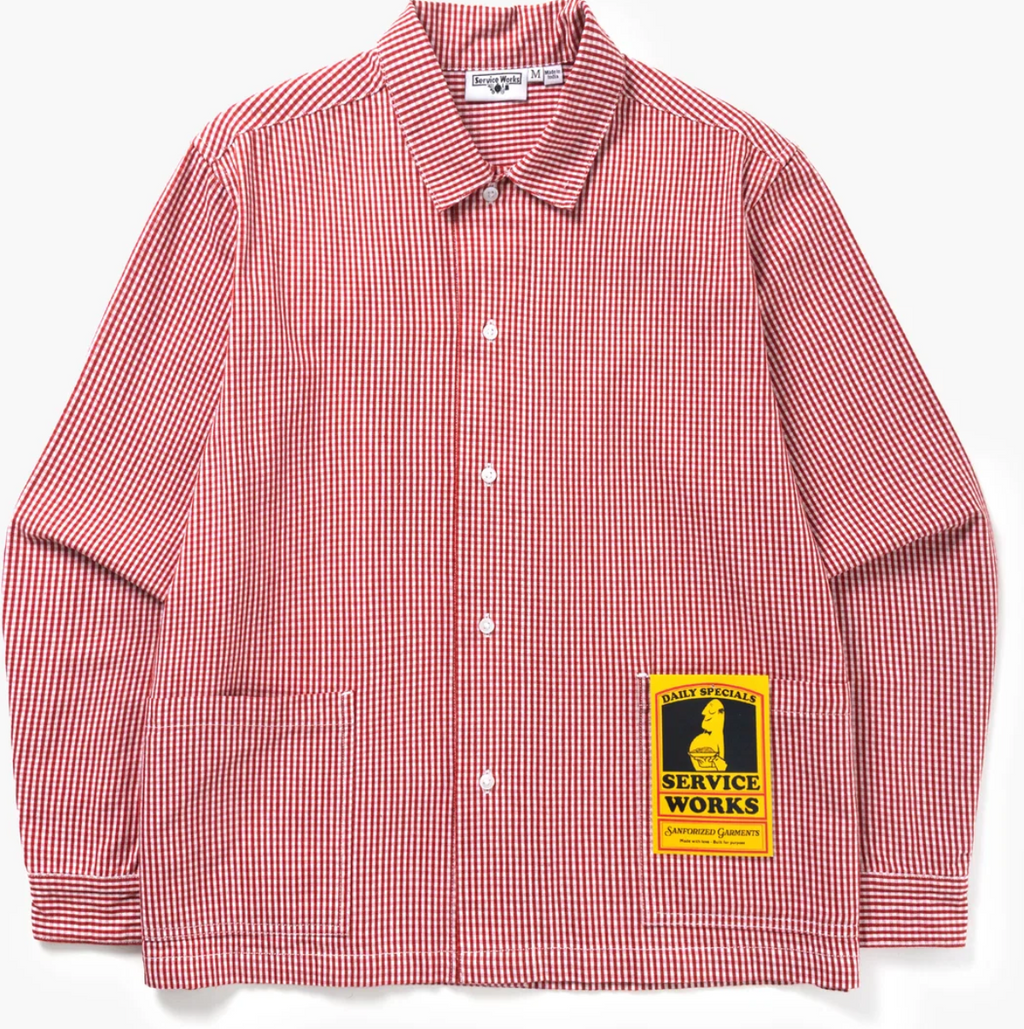 SERVICE WORKS GINGHAM WAITER SHIRT - RED