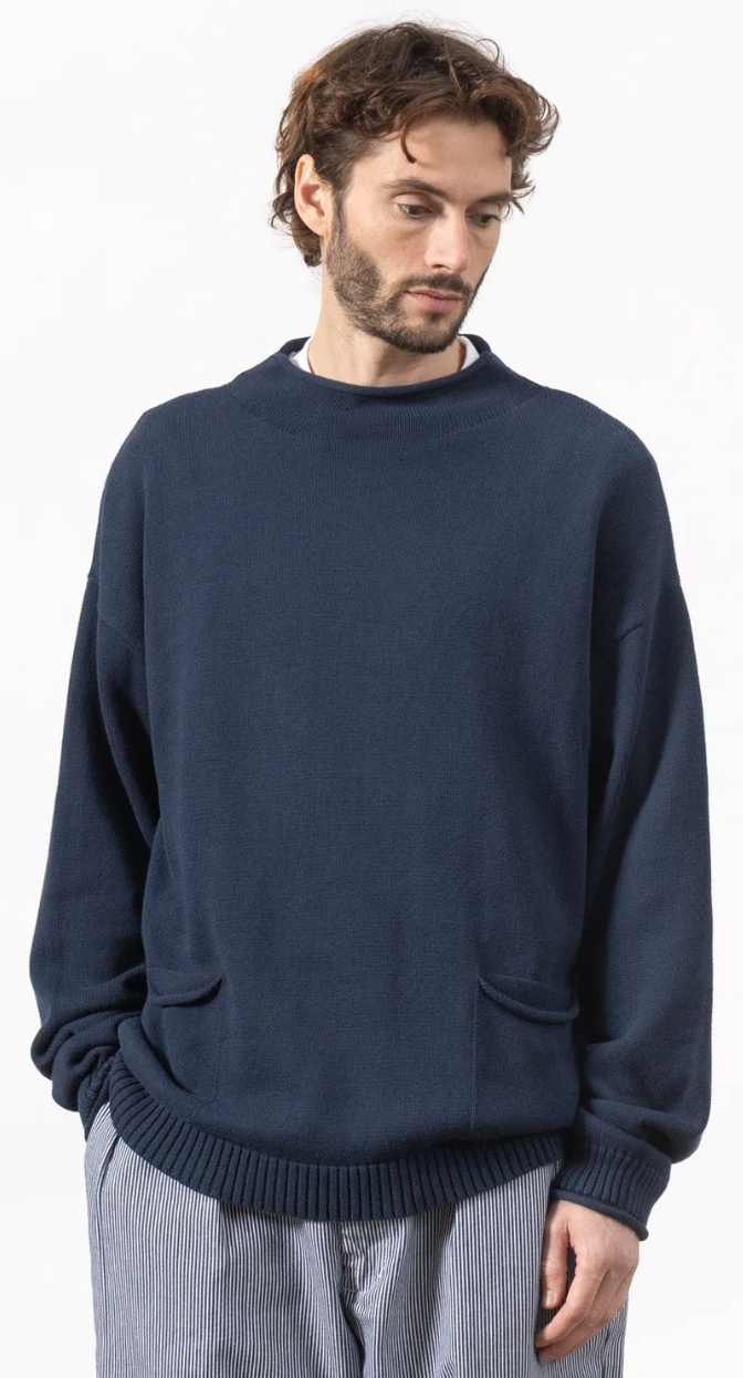 SERVICE WORKS MOC SMOCK KNIT - NAVY