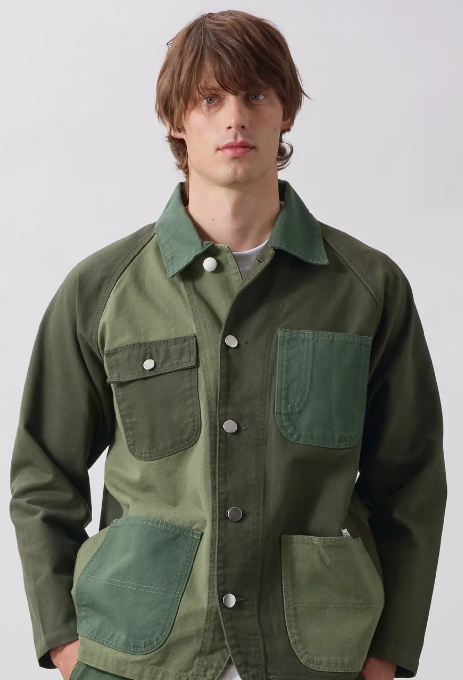 SERVICE WORKS PATCHWORK COVERALL JACKET - GREEN