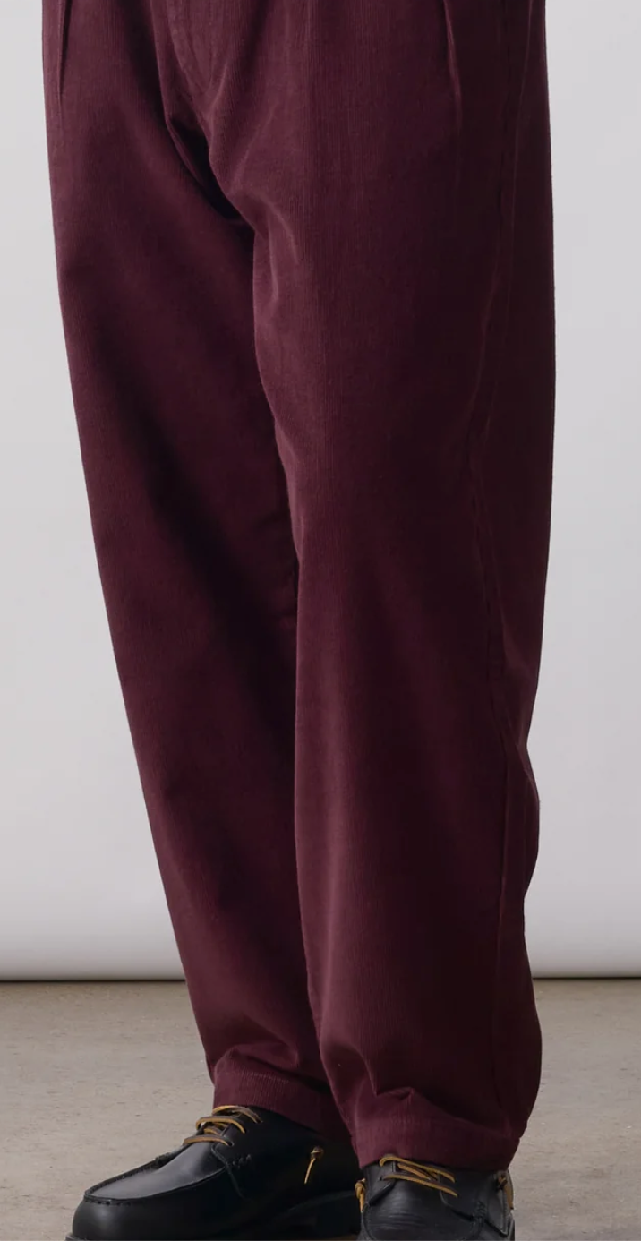 SERVICE WORKS PART TIMER PANT FINE CORD - BURGUNDY