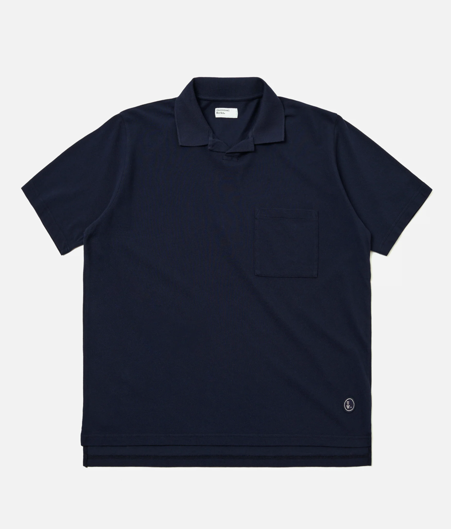 UNIVERSAL WORKS VACATION POLO PIQUET - NAVY