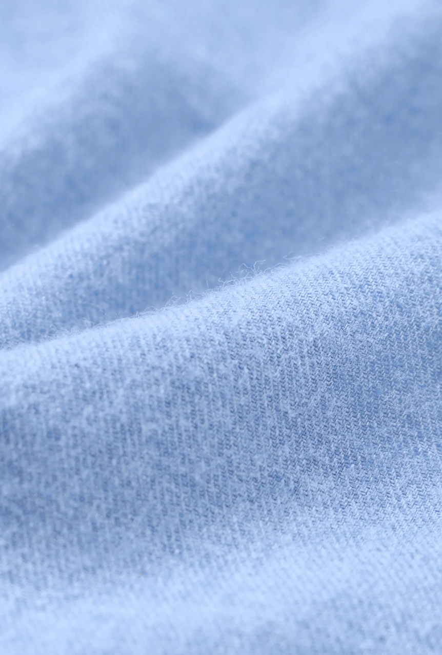 UNIVERSAL WORKS SQUARE POCKET SHIRT - BRUSHED FLANNEL BLUE