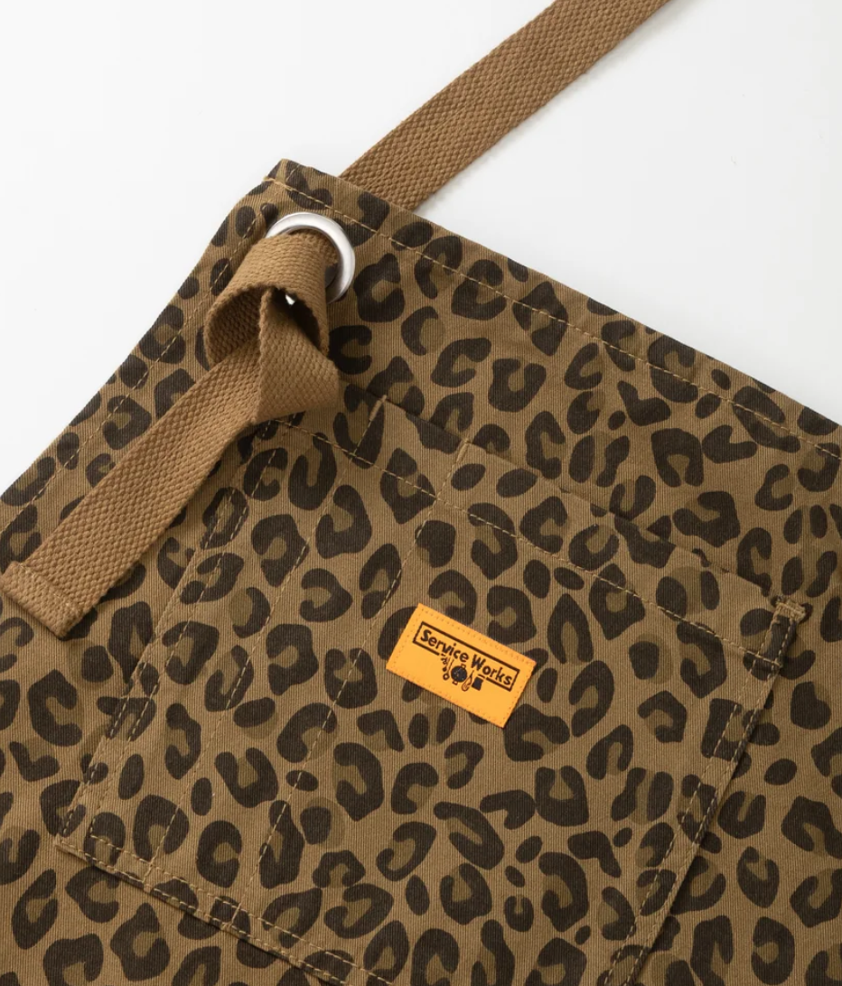 SERVICE WORKS APRON - LEOPARD PRINT BROWN