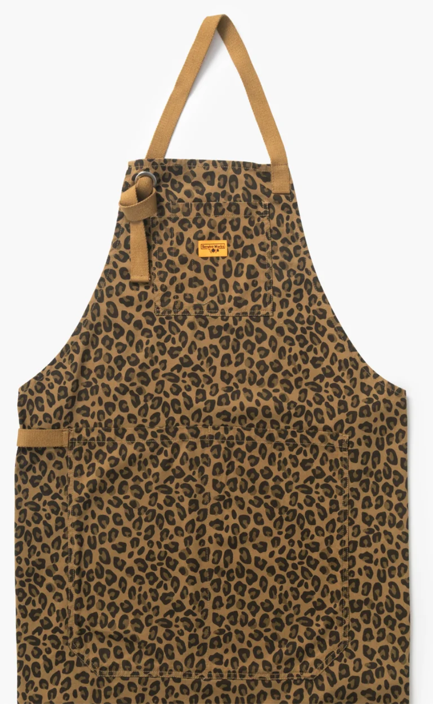 SERVICE WORKS APRON - LEOPARD PRINT BROWN