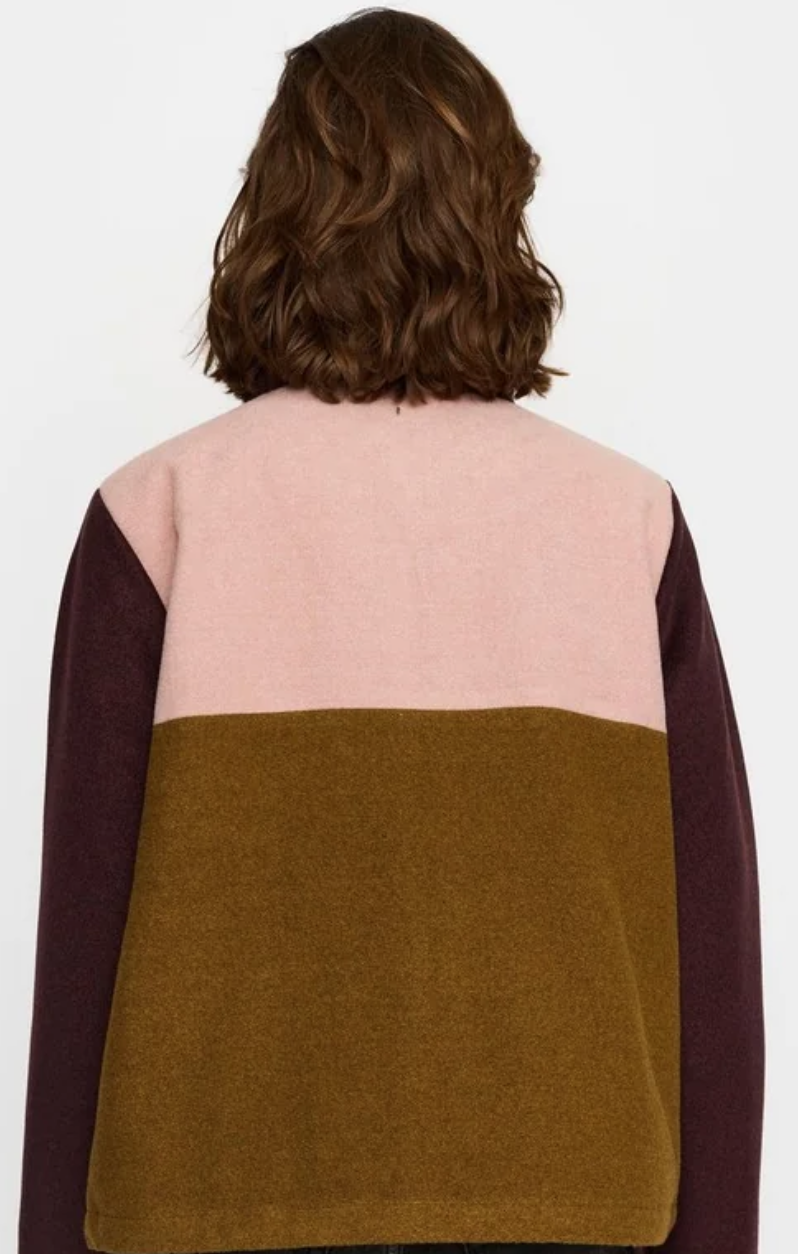 SELFHOOD BLOCK JACKET - BURGUNDY
