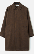 UNIVERSAL WORKS WOOL TWEED MIX STAN COAT - NAY/BROWN
