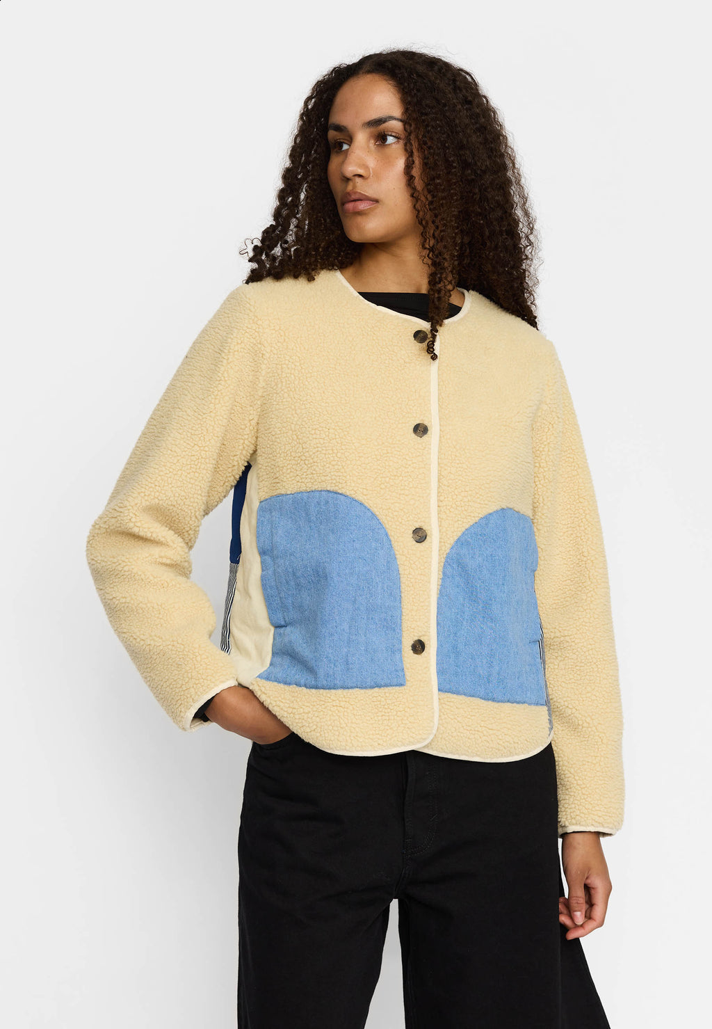 SELFHOOD TEDDY BLOCK JACKET