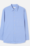 UNIVERSAL WORKS SQUARE POCKET SHIRT - BRUSHED FLANNEL BLUE