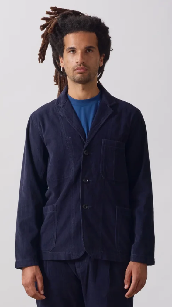 SERVICE WORKS FINE CORD SERVER JACKET - NAVY