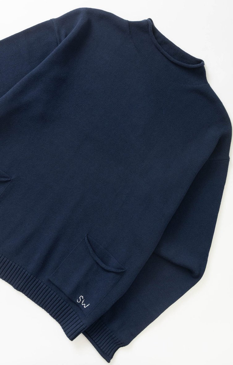 SERVICE WORKS MOC SMOCK KNIT - NAVY