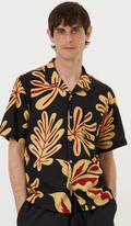 UNIVERSAL WORKS ROAD SHIRT BAJA PRINT - BLACK