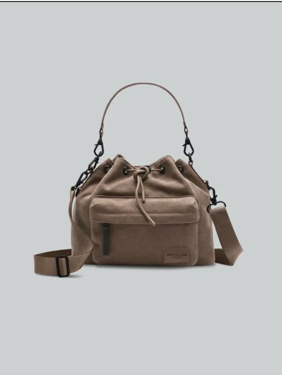 GASTON LUGAR SPLASH WEAVE BUCKET CROSSBODY - DUSTY BROWN