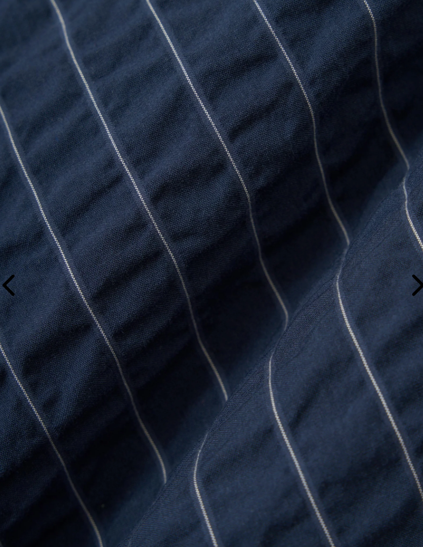 UNIVERSAL WORKS TWO BUTTON JACKET - CHESTER STRIPE NAVY