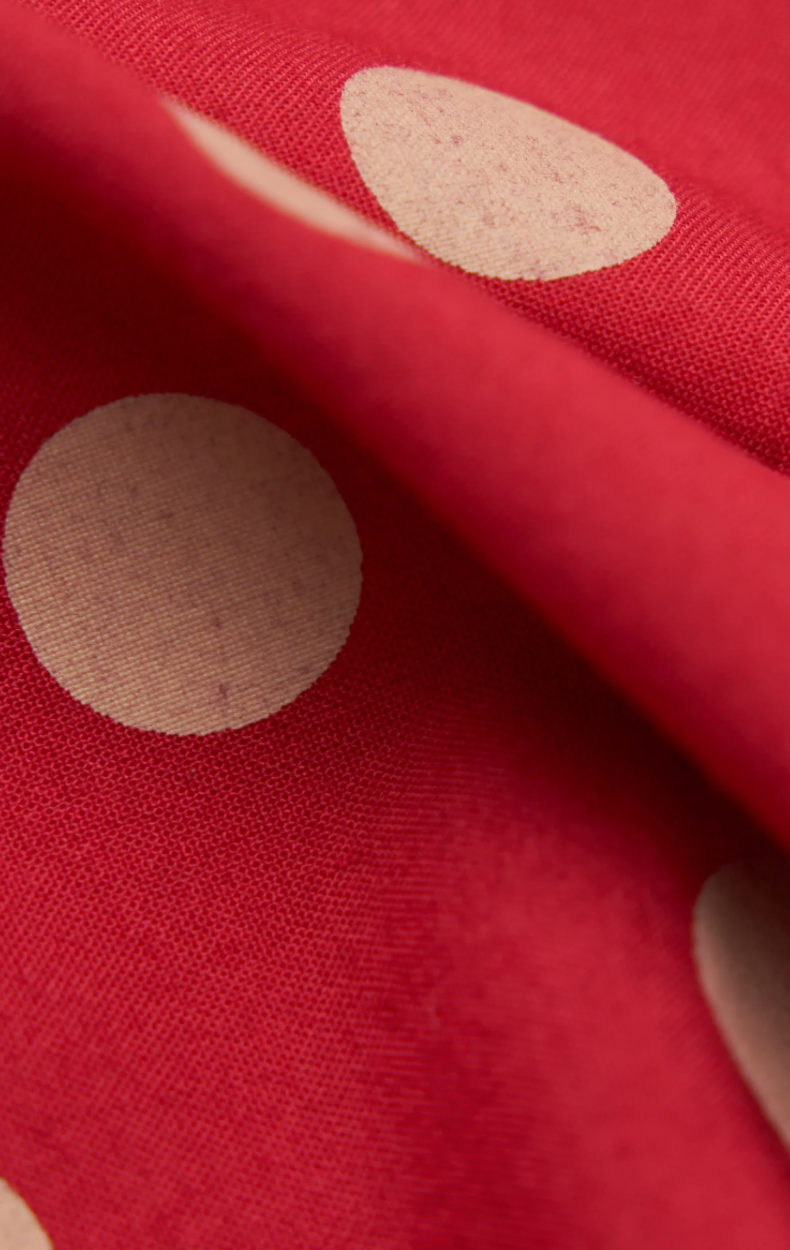 UNIVERSAL WORKS DOT PRINT SCARF - RED