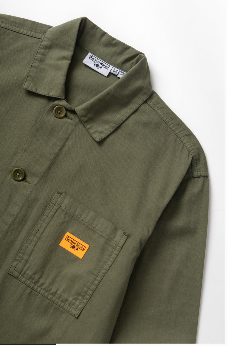 SERVICE WORKS CLASSIC CANVAS CHORE SHIRT - OLIVE