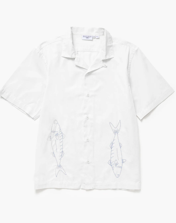 SERVICE WORKS MACKEREL SHIRT - OFF WHITE