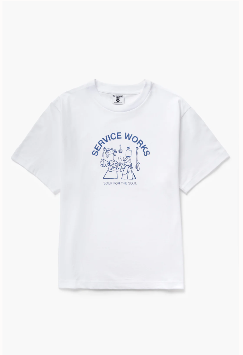 SERVICE WORKS SOUP FOR THE SOUL T-SHIRT - WHITE