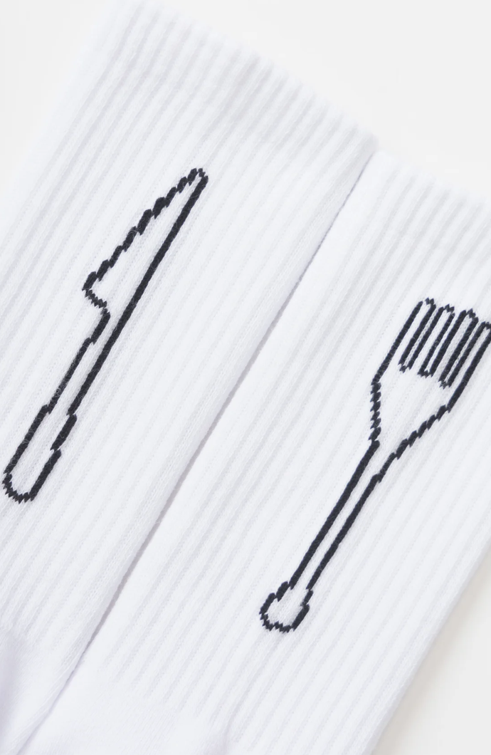 SERVICE WORKS KNIFE & FORK SOCKS - WHITE
