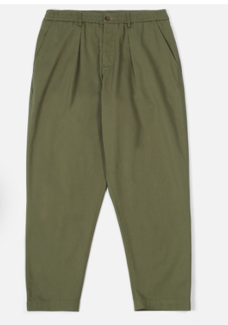 UNIVERSAL WORKS PLEATED TRACK PANT - LIGHT OLIVE