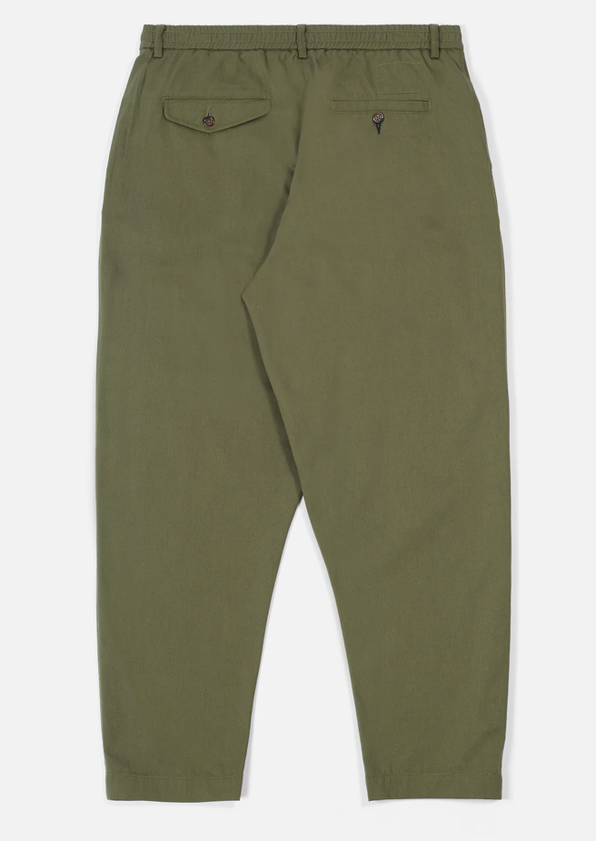 UNIVERSAL WORKS PLEATED TRACK PANT - LIGHT OLIVE
