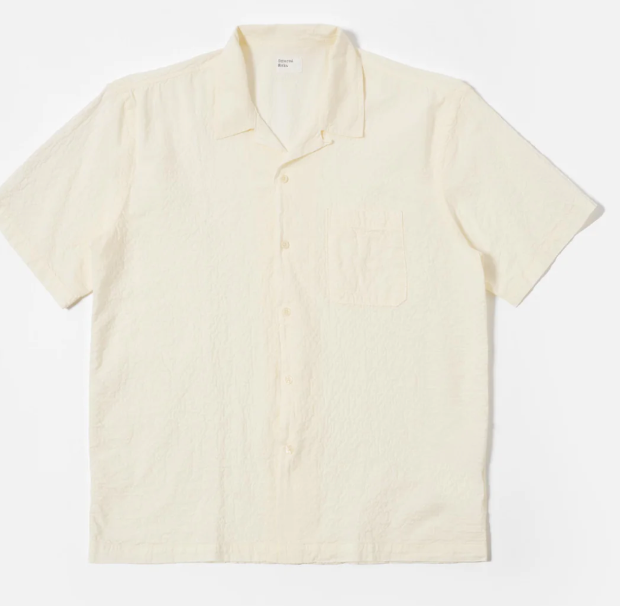 UNIVERSAL WORKS ROAD SHIRT ARTEN SEERSUCKER - ECRU