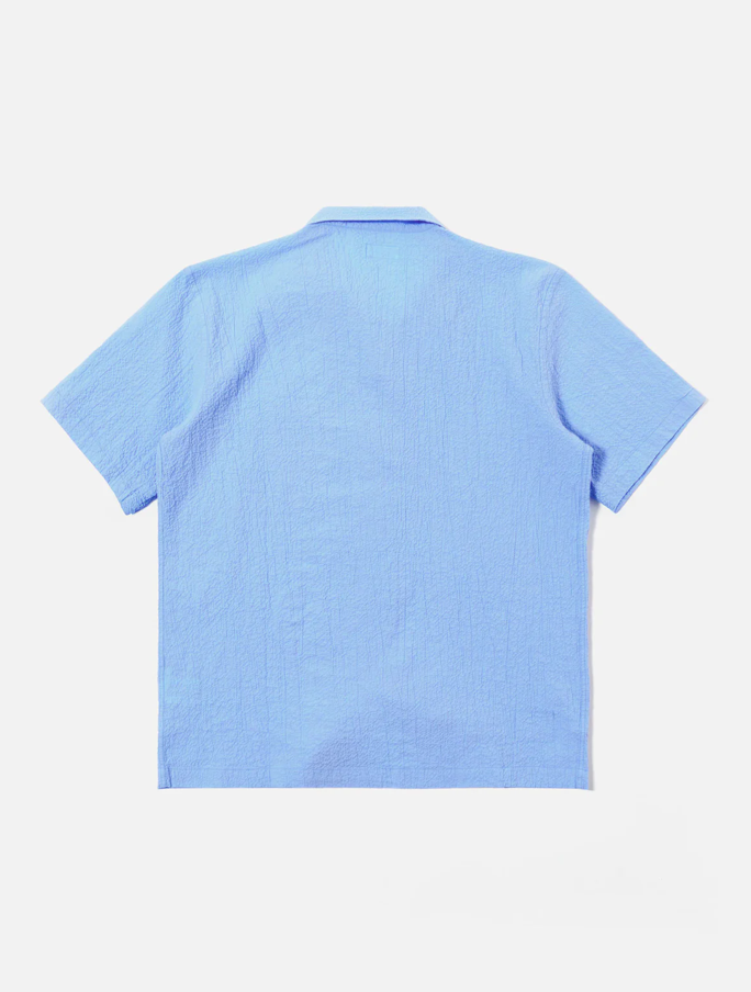 UNIVERSAL WORKS ROAD SHIRT SEERSUCKER - SKY BLUE