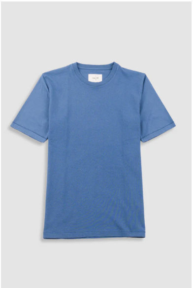 FOLK MENS CONTRAST SLEEVE T-SHIRT - SOFT BLUE