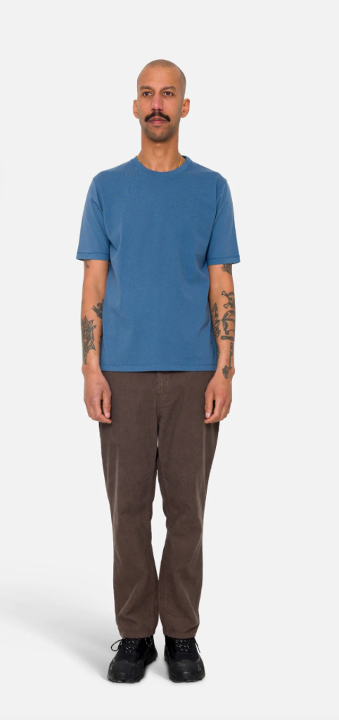 FOLK MENS CONTRAST SLEEVE T-SHIRT - SOFT BLUE