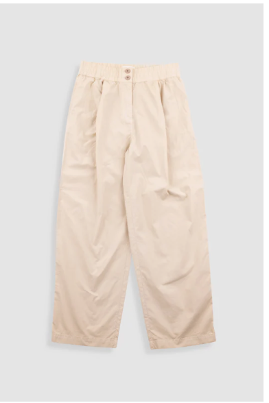 FOLK WOMENS DRAWCORD BAGGY PANT - LIGHT STONE