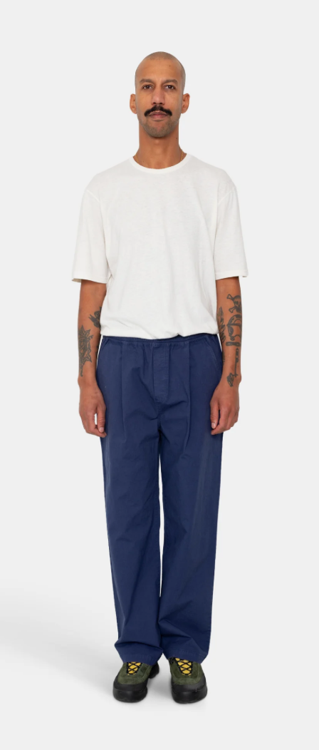 FOLK MENS DRAWCORD LOOSE TROUSER - NAVY RIPSTOP