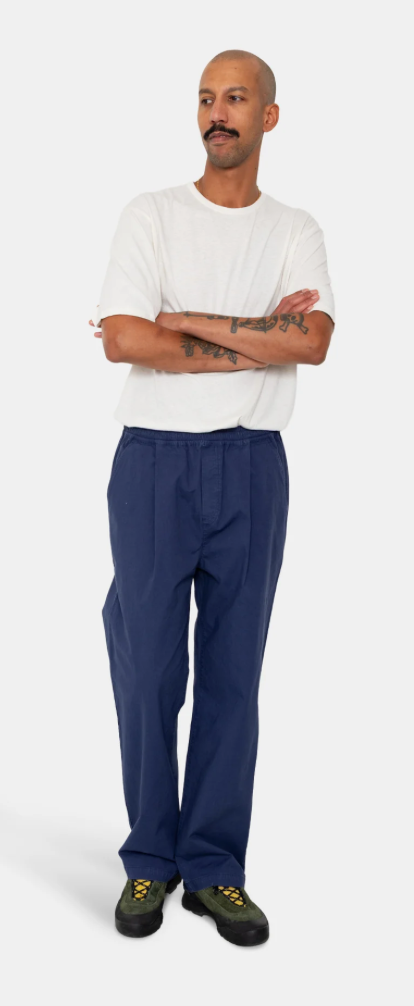 FOLK MENS DRAWCORD LOOSE TROUSER - NAVY RIPSTOP