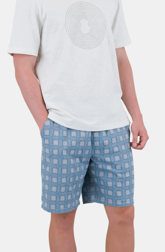 FOLK MENS RELAXED SHORT - BLUE TILE TAPESTRY