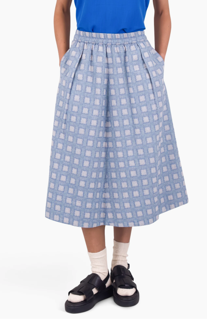 FOLK WOMENS FULL SEAM SKIRT - BLUE TILE TAPESTRY