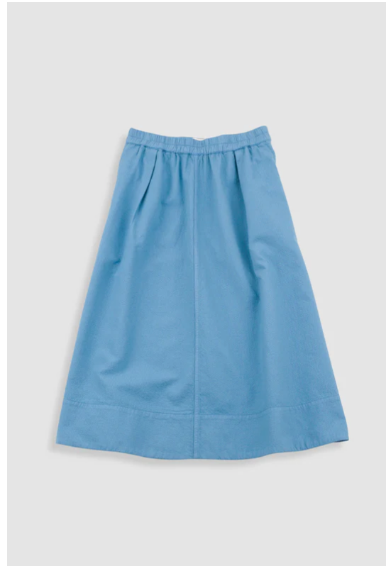 FOLK WOMENS FULL SEAM SKIRT - LIGHT INDIGO TOPSTITCH