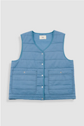 FOLK WOMENS GILET - LIGHT INDIGO TOPSTITCH