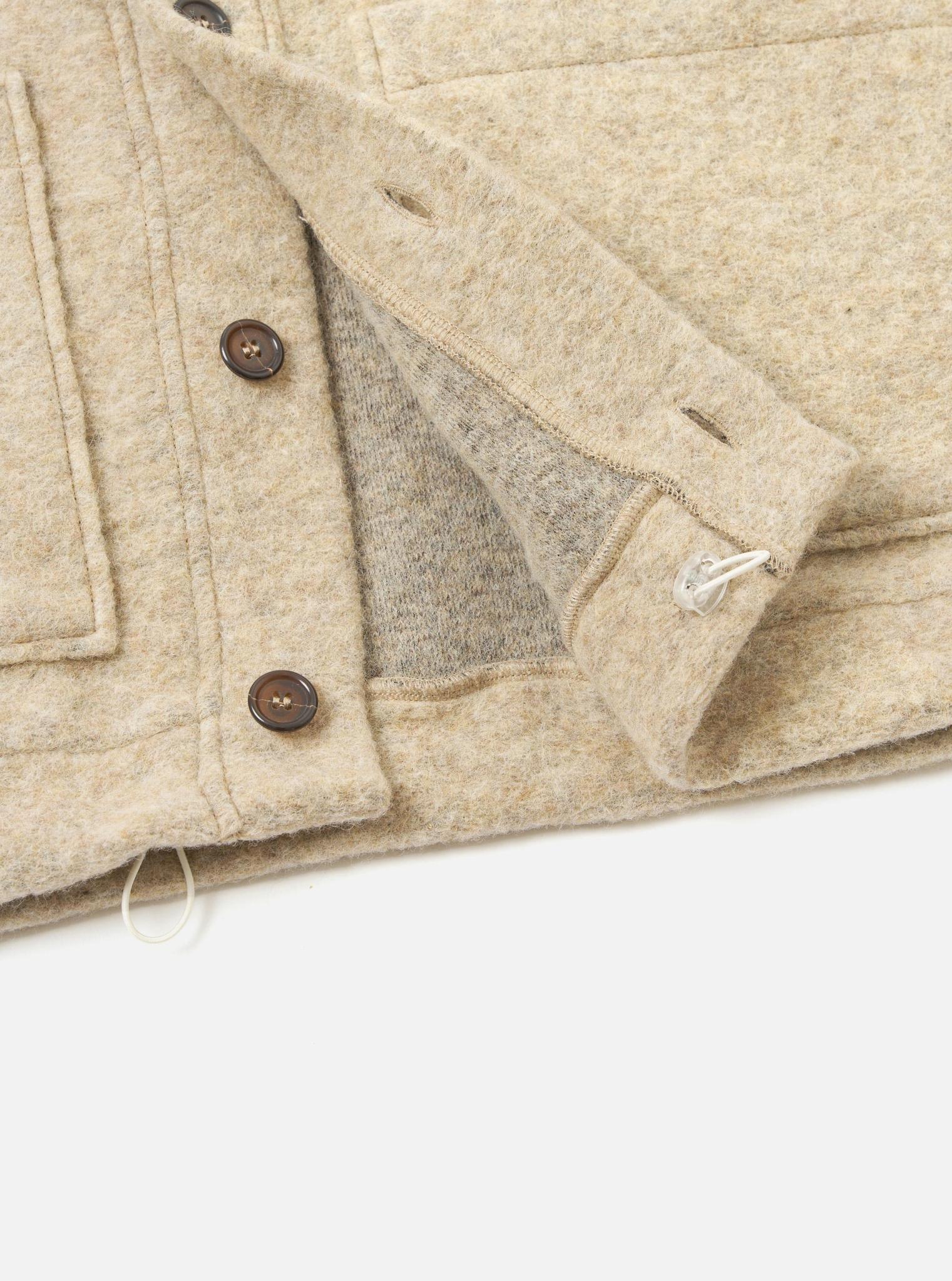 UNIVERSAL WORKS ADVANCE CARDIGAN - WOOL FLEECE - FAWN
