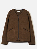 UNIVERSAL WORKS ZIP LINER JACKET - WOOL - FLEECE - BROWN MARL