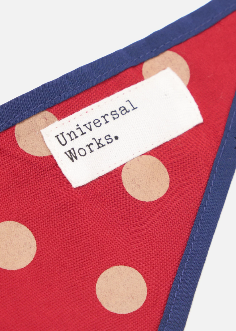 UNIVERSAL WORKS DOT PRINT SCARF - RED