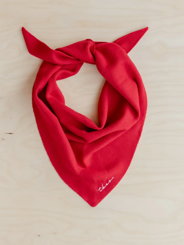 TBCO MERINO WOOL TRIANGLE SCARF - RED